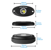 4 luces LED de 9W para roca, luz inferior para camión, ámbar, azul, rojo, para Jeep Wrangler, luz de bajos, luz de rueda