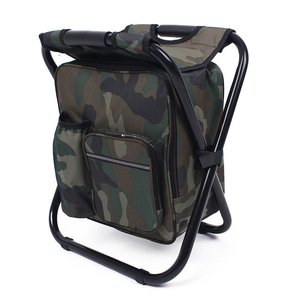 Portable Folding Fishing Chair <b>Stool</b> With Cooler Insulated Bag Backpack for Outdoor Camping Travel Beach Bbq - Product Image 1