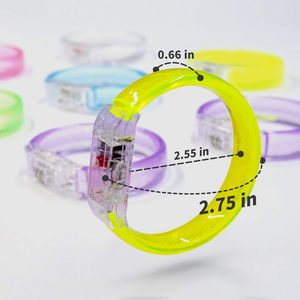 <b>Spot</b> Low Price Wholesale Customize <b>LED</b> Wristband Wedding Party Acrylic Bracelet Button Battery Glow Bracelet Christmas New Year - Product Image 3