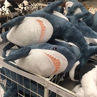 Coussin de requin bleu, grand Animal en peluche, taille humaine, géant, câlin, jouet d'océan, doux, personnalisable, 50 unités