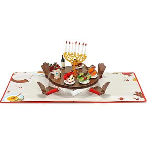 Tarjeta de Felicitación 3D Pop-up para Rosh Hashanah, Año Nuevo Judío, Redonda, Impresión Digital a 4 Colores, Acabado Mate - Product Image 6