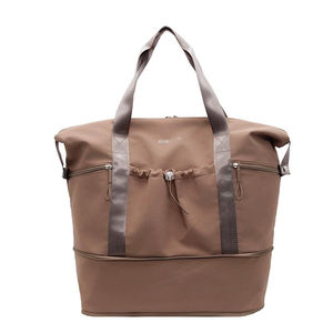 Bolsa de deporte de gran capacidad con logotipo personalizado, bolsa de deporte portátil para mujer, bolsa de gimnasio Rosa marrón para niñas, bolsa de viaje para gimnasio - Product Image 6