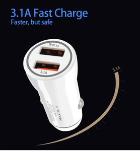 Chargeur rapide <span class=keywords><strong>2022</strong></span> 30W double 2 ports double USB 3.1A + QC3.0 chargeur rapide de voiture pour iPhone huawei xiaomi <span class=keywords><strong>Samsung</strong></span> - Product Image 2
