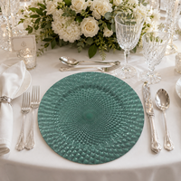 Assiettes de présentation jetables en PP de 13 pouces, personnalisables, non toxiques, écologiques, design solide, luxe, durables, 50 pièces pour hôtels