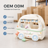 Maison de jeu gonflable en forme de camion de crème glacée pour enfants, grande maison de jeu d'imitation pour garçons et filles de 3 à 6 ans, pour l'intérieur et l'extérieur