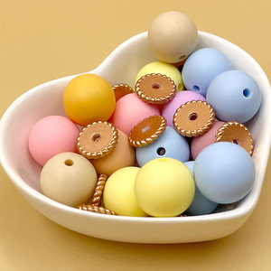 <b>Wholesale</b> 12mm BPA-Free Food Grade Silicone Disc Stripe Metallic <b>Bead</b> for <b>Pens</b> Silicone <b>Bead</b> <b>Pen</b> Accessories - Product Image 4
