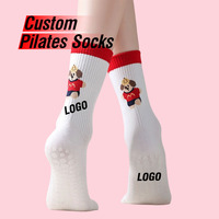 Calcetines de cinco dedos personalizados patrón de dibujos animados con tracción mejorada a medida en clases de yoga y ejercicios en casa calcetines de Pilates