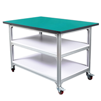 Chariot de transport d'entrepôt OEM ODM antistatique pour circuits imprimés, chariot de manutention fermé en profilé aluminium