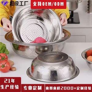 Stainless Steel Vegetable Washer Set 3 Piece Drain <b>Basket</b> Colander Kitchen <b>Sink</b> Strainer for Washing Vegetables and Fruits - Product Image 5