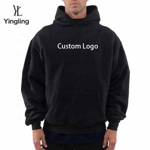 Pull à capuche en éponge française pour hommes, épais, épais, 100% coton biologique, vintage, avec épaules tombantes, pour hommes - Product Image 1