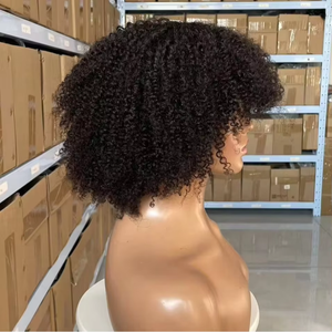 Perruque brésilienne afro bouclée courte, 100 % cheveux Remy, couleur naturelle, qualité supérieure, base en monofilament, qualité 10A, directement de l'usine - Product Image 2
