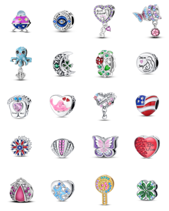 Collection Printemps : Perles Breloques Cœur en Zircon pour Bijoux DIY, Pendentifs/Charmes Plaqué Argent/Or, Unisexe, Usage Quotidien - Product Image 1