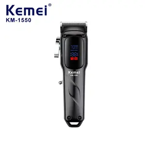 Kemei km-1550 고급 스틸 블레이드 빠른 절단 사용자 정의 무선 전문 무선 트리머 남성 최고의 전기 헤어 클리퍼
