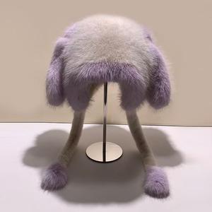 Chapeau en fausse fourrure d'automne/hiver avec oreilles de renard et de lapin, design image, unisexe, sport et plage, protection contre le froid - Product Image 4