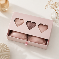 Boîte tiroir télescopique de luxe personnalisée avec logo, en carton rigide gris, rose émeraude, estampage à chaud, pour foulard en soie, recyclable, pour coffret cadeau ou soutien-gorge
