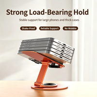 Support de téléphone pliable pour bureau, rotatif à 360°, double charnière, réglable, rose et bleu, cadeau pour filles, pour téléphones et tablettes
