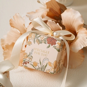 Bolsas de Dulces para Boda al por Mayor, Bolsas de Regalo de Papel con Estampado Floral y Asas para Despedida de Soltera, Recuerdos para la Futura Novia - Product Image 1