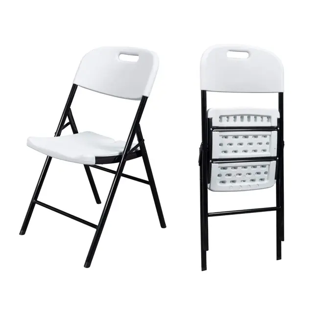 YASN chaises pliantes blanches légères portables chaise de fête en plein air chaise pliante en plastique pour les événements