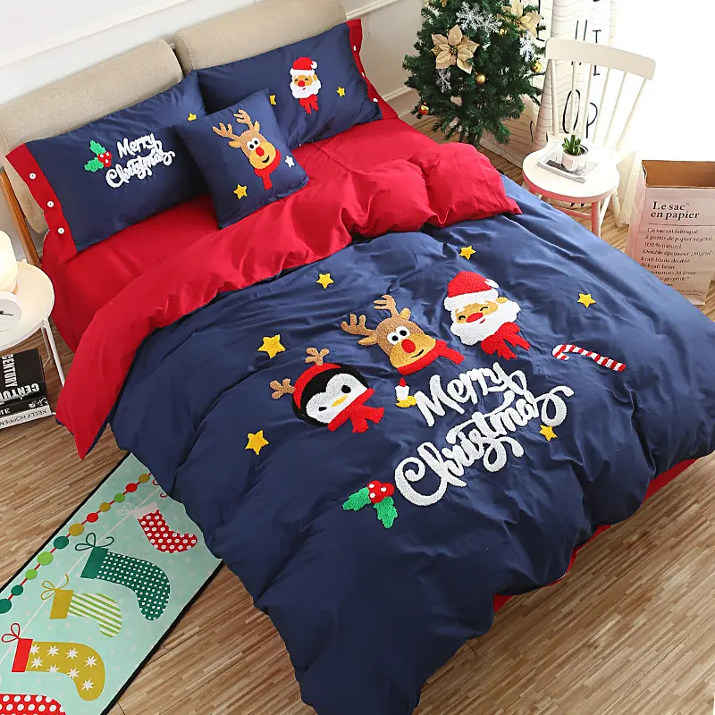 عيد الميلاد القطن نمط غطاء سرير lurxry5 pcs طقم سرير الاطفال