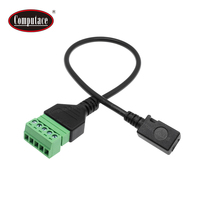 Câble micro USB femelle à 5 broches de 300 mm avec borne à vis pour téléphone portable, charge d'appareil photo et transmission de données