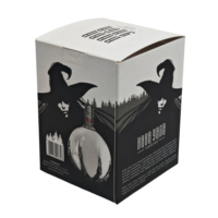 Boîtes d'emballage pliables en carton blanc et noir de haute qualité avec logo personnalisé pour vodka et whisky, matériaux recyclables avec fenêtre découpée