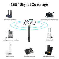 Trèfle Feuille Antenne Circulaire Polarisée 400-1060MHz 6 Canaux Sans Fil Drone Suppresseur pour Anti-FPV UAV Communication Antennes