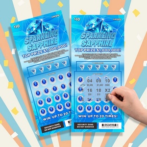 Billets à gratter et cartes de loterie personnalisés avec impression numérique anti-contrefaçon et conception gratuite pour jeux de loterie - Product Image 1