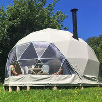 Tente dôme géodésique quatre saisons ZHUNIU ZN-SS46 5m/6m/7m/8m pour l'extérieur en hiver avec structure galvanisée, couverture en PVC imperméable et lucarne