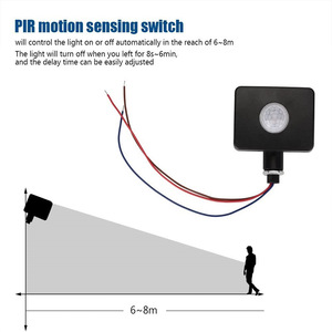 Hareket sensörü otomatik kızılötesi AC 110V 220V PIR hareket anahtarı dedektörü lamba ışığı zamanlayıcı sensörü anahtarı - Product Image 5