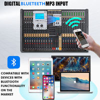 Console de mixage audio USB professionnelle TFB-24 à double 7 segments avec interface d'ajustement équilibrée pour studio, scène, DJ et enregistrement