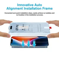 Protecteur d'écran à alignement automatique en verre trempé Premium 9H I Phone 13 Pro Max Universal Hd Clear