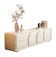 Meuble TV moderne en bois de luxe avec hauteur réglable pour petit appartement, salon ou chambre, combinable avec table basse