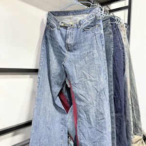 <span class=keywords><strong>Pantalones</strong></span> Vaqueros Anchos <span class=keywords><strong>de</strong></span> <span class=keywords><strong>Mezclilla</strong></span> Usados, Ropa Usada en Fardos, Estilo Cargo, Singapur, Dubái, para Mujer - Product Image 4