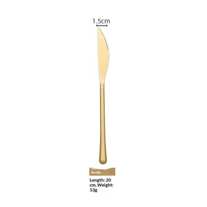 Ensemble <span class=keywords><strong>de</strong></span> couverts <span class=keywords><strong>de</strong></span> luxe en acier inoxydable 304 doré mat, couteau, fourchette à fruits, cuillère, vaisselle <span class=keywords><strong>de</strong></span> table, ustensiles <span class=keywords><strong>de</strong></span> cuisine - Product Image 6