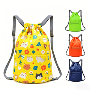 Unisex Lightweight Oxford Cloth PVC <b>Drawstring</b> <b>Backpack</b> Customized Sports Fitness Gear Waterproof Feature Basketball Fashion - Product Image 1