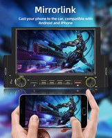 Radio BQCC 1 Din de 6.2 Pulgadas con CarPlay, Pantalla Táctil USB, Protección de Cableado, Amplificador, Cámara de Reversa, Reproductores MP3/MP4, Mirror Link RGB