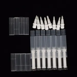 Custom White 2ML 3ML 5MLEmpty Cuticle Oil Pen Private Label Lip Gloss Cosmetic Tube Twist Pen Brush End Nail Polish Applicator