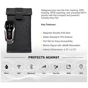 Étui de protection pour clés de voiture en tissu rectangulaire, <span class=keywords><strong>anti</strong></span>-magnétique, <span class=keywords><strong>anti</strong></span>-traque, <span class=keywords><strong>anti</strong></span>-détecteur <span class=keywords><strong>RFID</strong></span>, ZD-250532 - Product Image 3