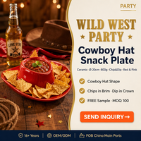 Plats de service en céramique en gros, en forme de chapeau de cowboy, bol à chips et sauce, design sombrero pour restaurant occidental moderne, Hub d'approvisionnement