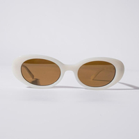 Fabrication de lunettes de soleil en acétate respectueuses de l'environnement BIO ECO Biodégradables Lunettes de soleil ovales œil de chat blanc lait elliptiques