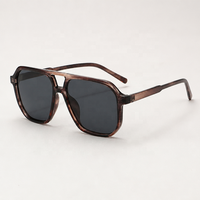 Lunettes de soleil double pont pour hommes et femmes, style coréen rétro, grande monture, protection UV400, anti-reflet, tendance