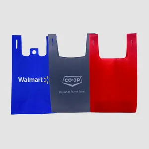 Non-woven Shopping T-shirt Bags Non Woven Tote Bag With Custom Printed Logo Quality Custom Printed Reusable Non Woven Tote Bag