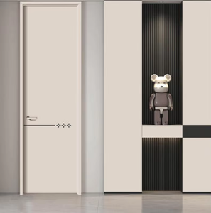 Style moderne haut de gamme Utilisez les appartements d'hôtel pour les chambres intérieures-Portes en dalles Modèles de porte principale en bois Porte en PVC - Product Image 2