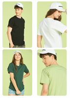 T-shirt décontracté unisexe respirant à manches courtes col rond 100% coton 210 grammes