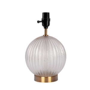 Lámpara de Mesa LED Moderna DB Serenity, Base Redonda de Vidrio Acanalado, Pantalla Grande de Lino, Funciona con Batería, para Dormitorios - Product Image 3