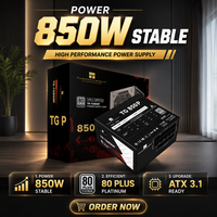 Alimentation électrique modulaire Thermalright TR-TG850P 850W ATX 3.1 80 PLUS Platinum-Efficiency Copper avec prise en charge SATA pour ordinateurs de bureau en stock