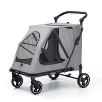 Poussette pour animaux de compagnie de grande taille, poussette robuste pour chien, poussette pliable avec filet respirant pour chiens de taille moyenne à grande