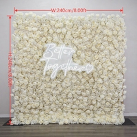 Mur de fleurs pour mariage avec support, panneau de fond floral pour photos, 8-12 pieds, mur de fleurs en soie pour événements de mariage, décoration personnalisée