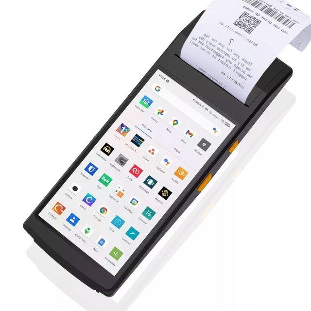 Supermarket Warehouse Industrial Restaurant Pos Terminal Handheld Barcode Scanner Rugged Android Pdas with Receipt Printer