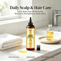 Huile capillaire à la biotine en gros, marque privée, anti-chute, fortifiante, nourrissante pour le cuir chevelu, pour toutes textures de cheveux